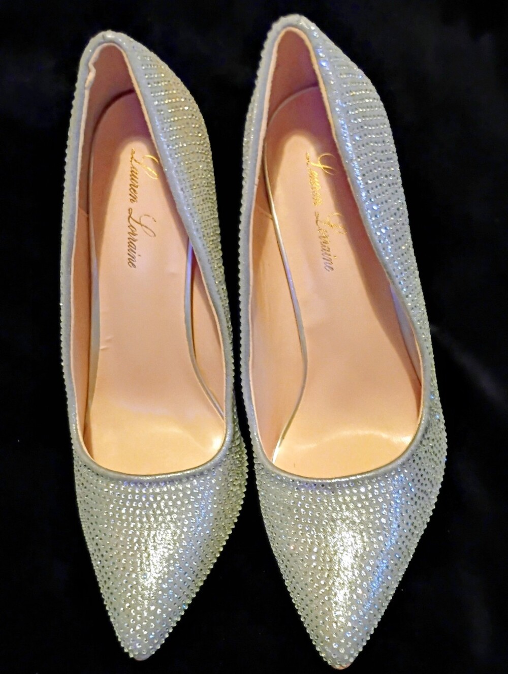 Lauren Lorraine Daze Silver Rhinestone Pointed Toe StLauren Lorraine Daze Silver